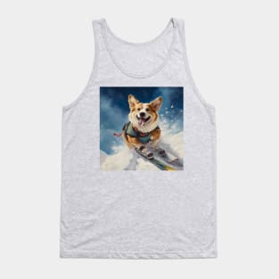 Skiing Corgi Tank Top